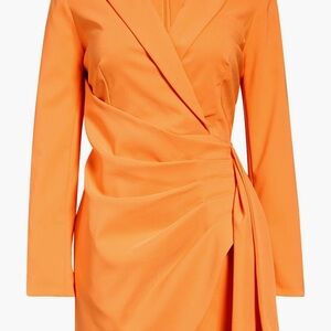 Elegant Orange Wrap Dress LAVISH ALICE